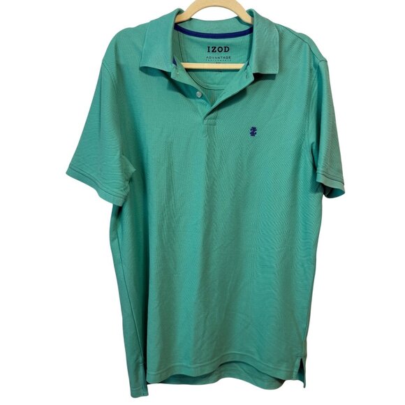 Izod Advantage Performance Polo Shirt M Natural Stretch Seafoam - Picture 1 of 7